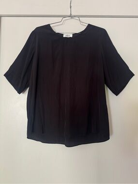 Mela Purdie Black Silk-Like Oversized Blouse S/M